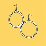 pair of simple round yellow earrings image